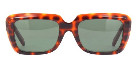 celine cl40091i|CELINE CL40091I 55N Spotted Havana Rectangle Sunglasses .